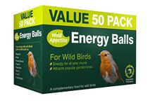 Wild Appetite Suet Energy Fat Balls Bird Food - Pack of 50, Green