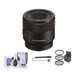 Sony FE 50mm f/2.8 Macro Lens E, Bundle with 55mm Filter Kit, Cleaning Kit, Lens Cap Tether