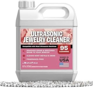 Maplefield Ultrasonic Jewelry Cleaner Solution - 16 oz Concentrated Bottle - Compatible with Diamond, Gold, Silver, and Gemstone Cleaning in Ultrasonic Machines - High-Efficiency Formula