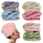 Duncan Duck Microfibre hair towel, Quick dry towel, A textured microfibre hair towel wrap, These hair wrap towels come in packs of 2 beautiful pastel colours, hair wrap towel (Aqua Peach)
