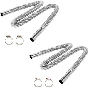 2Pcs Parking Air Heater Exhaust Pipe, Flexible Parking Air Heater Fuel Tank Diesel Gas Vent Hose, 120cm Stainless Steel Exhaust Pipe, Rust-Proof Exhaust Pipe for Parking Air Heater