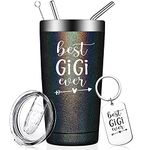 Fufandi Best Gigi Ever - Gigi Gifts for Grandma - Funny Christmas Gifts for New Grandma, Nana, Soon to Be Gigi, World's Best Gigi Tumbler Cup (20oz, Glitter Charcoal)