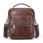 BAIGIO Men's Small Leather Shoulder Bag Vintage Shoulder Bag Men's Handbag Messenger Bag for Office Daily Life Travel