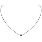 ChicSilver Black Heart Necklace 925 Sterling Silver Tiny Heart Pendant Necklace for Women Dainty Necklace for Women Necklace