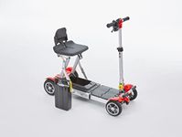 New Model Motion Healthcare mLite Folding Electric Mobility Scooter with Removeable Battery– Total Weight17.8 Kg - Operated – Extendable Floor Pan –On and Off Board Charging – Red,Grey