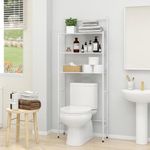 MallBoo Toilet Storage Rack with X-Shaped Bar, 3 -Tier Over-The-Toilet Bathroom Spacesaver - Easy to Assemble,65 L x 24 W x 166 H (cm)