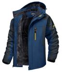 TACVASEN Men's Skiing Jackets Warm Fleece Liner Jacket Waterproof Snowboard Jacket, Navy,xL