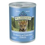 Blue Buffalo Wilderness High Protein Grain Free, Natural Puppy Wet Dog Food, Turkey & Chicken Grill 354G Can (Pack Of 12)