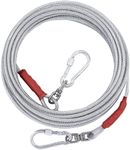 Dog Tie Out Cable for Dogs Outside Up to 125/250lbs,10/20/30/50FT Long Dog Leashe&Chains,Small-Large Dogs Runner Cable for Yard,Heavy Duty Dog Lead Line for Outdoor,Camping,Yard(250lbs 10FT, Silver)