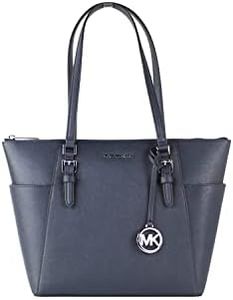 Michael Kors Charlotte Large Top Zip Tote Bag, Navy, L