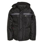 Caterpillar Men's Heavy Insulated Parka Coat, Black, Large