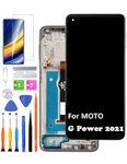 Screen Replacement for Motorola Moto G Power 2021 XT2117 LCD Display Touch Digitizer Assembly with Frame with Repair Part Tools