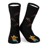 Scooby-Doo! Mens Slipper Socks, Knitted Fluffy Socks Fleece Lining Non Slip (Black)