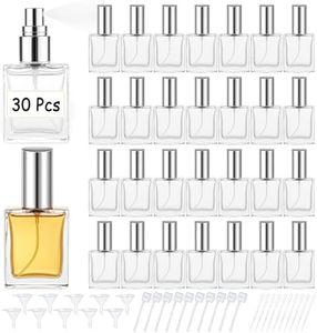 Premium 30 Pcs 15 ml Clear Glass Perfume Spray Bottle Mini Empty Perfume Bottles, Refillable Perfume Bottle With Pump Tool, Droppers And Funnels for DIY Fragrances, Cologne, and Travel (Silver)