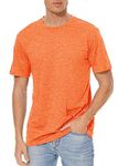 TACVASEN Sports Shirts for Men Dry Fit Athletic Shirts Running T Shirts Workout Shirts Summer Shirts Exercise Shirts Quick Dry Shirts Gym T-Shirts Men Light Orange