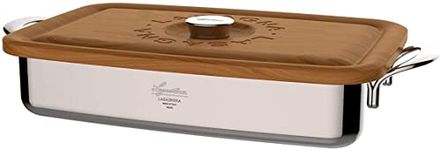 Lagostina 11193050835 Patrimonio Lasagna with Wooden lid, Stainless Steel