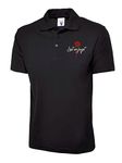 Embroidered Lest We Forget UC124 Polo Shirt, Poppy Day British Military Remembrance Day Unisex Polo Shirt Black