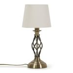 Traditional Antique Brass Bedside Table Lamp for Living Room with Fabric Lampshade Bedroom Light