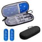 Yarwo Insulin Cooler Travel Case, Diabetic Medication Organzier with 2 TSA Approved Ice Packs for Insulin Pens and Other Diabetic Supplies, Black, Bag Only