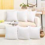 Coddsmz 6 Pack Decorative 100% Cotton Pillow Covers Square Cushion Cover Solid DIY Throw Pillowcase for Home Bed Sofa Halloween Christmas,Pure White,6 Pack-18" x 18"/45x45cm