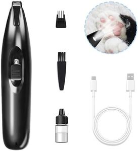 KIKETECH LED Dog Paw Trimmer - Cordless, Low Noise Dog Clippers for Grooming, Rechargeable Small Area Shaver for Dog Clippers Cats, GlossyBlack