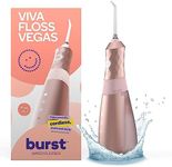 BURST Water Flosser for Teeth Cleaning – Cordless Water Flosser Picks for Plaque Removal Between Teeth, Braces & Dental Work – Electric & Portable Water Floss – 110mL Tank, 3 Modes – Rose Gold