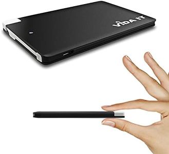 Vida IT vCard Power Bank Sottile Batteria Esterna 2500mAh Compatibile per iPhone 8 7 6S Plus Samsung Galaxy J5 S10 S9 S8 A51 A50 Cellulare Compatto USB Caricatore Portatile con Cavo USB-C Micro USB