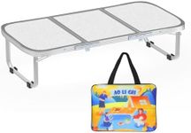 AO LI GEI Folding Camping Table Small with Storage Bag,Adjustable Height Portable Picnic Table,Upgraded Thickening Lightweight Outdoor Table Aluminum Legs (Sliver:15.7"x35.4", Height:10.6")