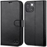 OCASE for iPhone 14 Case, Premium PU Leather iPhone 14 5G Wallet Case Flip Phone Cover with[RFID Blocking][Card Holder][TPU Inner Shell] for the 6.1 Inch 2022 5G,Black