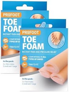 Profoot Toe Foam - Instant Pain Relief for Bunions and Corns - Soft Foam Toe Tubes - Foam Toe Protectors - Relieves Pressure and Friction - 3 Tubes, 2 Small and 1 Large - (2 Pack)