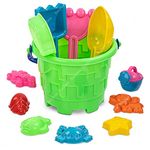 Baybee Sand Castle Building Beach Toys Set for Kids, Beach Sand Castle Toys - Activity Playset & Gardening Tool with Bucket| Kids Baby Toys| Sand Castle Beach Toys for Kids 3-10 Years (12 PCS)Assorted