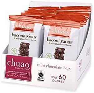 Chuao Chocolatier Baconluxious Chocolate with Plant-Based Bacon Gourmet Milk Bars | Vegetarian | For Gift Baskets, Birthday, Thank You, Care Package | 24 Pack, 0.39 oz Each