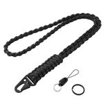 Vicloon Lanyard Neck Strap, Paracord Lanyard, Neck Lanyard Neck Strap Badge Lanyards with Metal Key Rings and Lanyard Phone Ring Strap Lanyards for ID Badge Holder Keys Phone (Black)