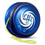 MAGICYOYO D1 GHZ Looping Yoyo Responsive Yoyo for Kids, Beginner Yoyo, Easy to Play and Practise Basic Looping Tricks, with 6 Replacement Yoyo Strings, Yo-Yo Glove, Yo Yo Bag (D1 - Blue)