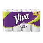 Viva Giant Roll Paper Towels, White, 8 Rolls