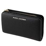 Marc Jacobs M0016990 Black Saffiano Leather With Gold Hardware Medium Women's Bifold Wallet, One Size