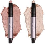 (Pearl Shimmer & Rose Shimmer Duo) - Julep Eyeshadow 101 Creme to Powder Waterproof Eyeshadow Stick Duo, Pearl Shimmer and Rose Shimmer