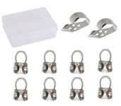 Jiayouy 10Pieces Guitar Finger Picks & Thumb Pick Set with Storage Box Adjustable Metal Finger Picks for Acoustic Guitar Banjo Ukulele Silver