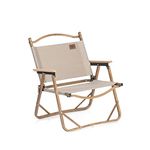 Naturehike Camping Folding Ultralight Chair Outdoor Furniture Backpacking Chair with Wooden Handle Aluminum Bracket Stable Collapsible Camp Chair for Outdoor Hiking,Fishing,Picnic,Travel (Khaki)