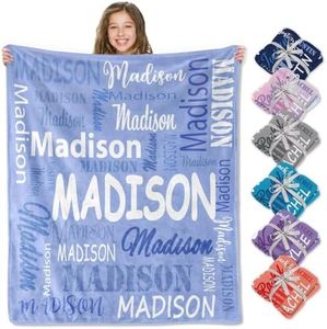 Corissy Ships Next Day, Personalized Blankets and Throws Custom Blanket with Name Customized Flannel Blanket for Kids Christmas Blanket Gifts for Teen Girls Boys