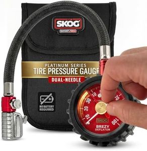 SKÖG Dual-Needle Tire Pressure Gauge 100 PSI | Leak-Free RatchetSeal Patented Quick-Connect | Cars, Trucks, Motorcycles, Bicycles | Battery Free