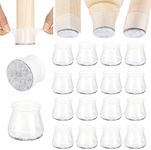Aneaseit Chair Leg Floor Protectors - 32 pcs Clear - Felt Bottom Silicone Pads for Hardwood Floors & Furniture Feet - Rubber Caps for Chairs - Medium