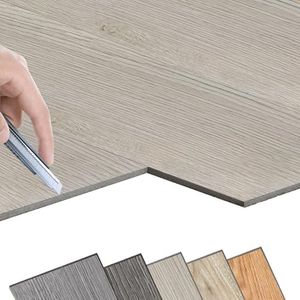 FIVMEN Lot de 18 revêtements de sol en PVC autocollants - 2,5 m² - Carreaux de sol en vinyle - Aspect bois - Pour cuisine, salle de bain et salon - 1817-10