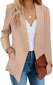 luvamia Women's Casual Long Sleeve Lapel Button Slim Work Office Blazer Jacket Women's Business Attire Warm Taupe Size Small Size 4 Size 6