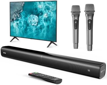 Suntrok Soundbar for TV, 2.0CH Home Theater Bluetooth 5.3 Speaker System with 2 Wireless Karaoke Mics, Surround Sound Audio with HDMI ARC/Optical/AUX/USB, for Movie/Music/News Family Party