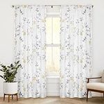 Beauoop Floral Semi Sheer Curtains 