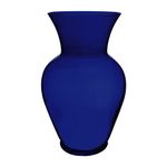 Floral Supply Online 10 5/8" Cobalt Blue Spring Garden Vase and Flower Guide Booklet- Decorative Glass Flower Vase for Floral Arrangements, Weddings, Home Decor or Office.