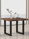 INMARWAR 40 Inch Length 4 Seater Dining Table Only | Four Person Solid Wood Sheesham Big Square Table | Powder Coated Metal Finish Leg Base | Dinner Table | Natural Finish