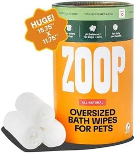 ZOOP XL Pet Wipes for Dogs & Cats – Thick, Huge Bath Wipes for Cleaning, Deodorizing, Conditioning, Wet Dog Wipes for Paws, Butt, Ear, Eye, Face, Whole Body, with Nanosilver-10 Count