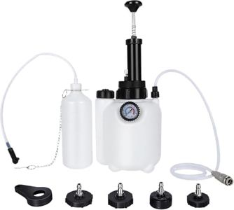 DurionAuto 3L Brake Bleeder Kit,Brake Bleeder Vacuum Pump Kit,Brake Fluid Bleeder Kit with 1L Brake Bleeder Bottle and 4 Master Cylinder Adapters,Brake Bleeding Kit Suitable for Most Vehicles (White)